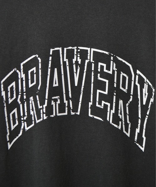 DOUBLE STEAL(ダブルスティール)の「BRAVERYピグメントアーチロゴTシャツ(Tシャツ/カットソー・メンズ・スミクロ/バーガンディー/アイボリー・MEDIUM/LARGE)」の20枚目の写真