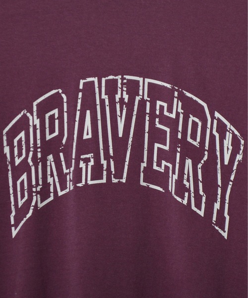 DOUBLE STEAL(ダブルスティール)の「BRAVERYピグメントアーチロゴTシャツ(Tシャツ/カットソー・メンズ・スミクロ/バーガンディー/アイボリー・MEDIUM/LARGE)」の21枚目の写真