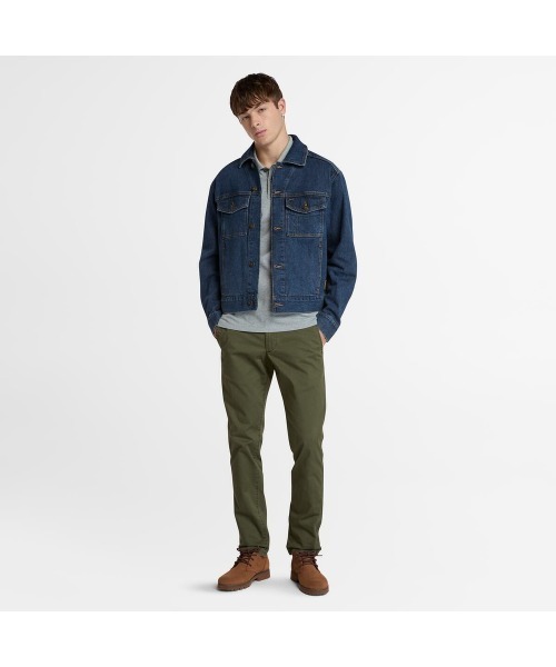 Timberland（ティンバーランド）の「半袖 ロゴ ポロシャツ メンズ（ポロシャツ・メンズ・グレー×ホワイト・SMALL/MEDIUM/LARGE/X-LARGE/XX-LARGE/XXX-LARGE）」の5枚目の写真