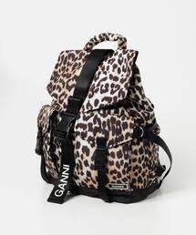 値下げ【GANNI】レオパード柄 バックパック GANNI レオパード バックパック | ブラウン | FARFETCH JP