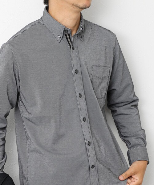 NOLLEY’S(ノーリーズ)の「《ビジカジ対応》【ALBINI】吸水速乾テープBD 25AW(シャツ/ブラウス・メンズ・ホワイト/ブルー系その他/ブラック系その他/ネイビー・L/XL/S/M)」の2枚目の写真