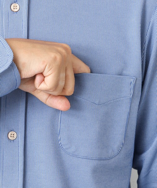 NOLLEY’S(ノーリーズ)の「《ビジカジ対応》【ALBINI】吸水速乾テープBD 25AW(シャツ/ブラウス・メンズ・ホワイト/ブルー系その他/ブラック系その他/ネイビー・L/XL/S/M)」の10枚目の写真