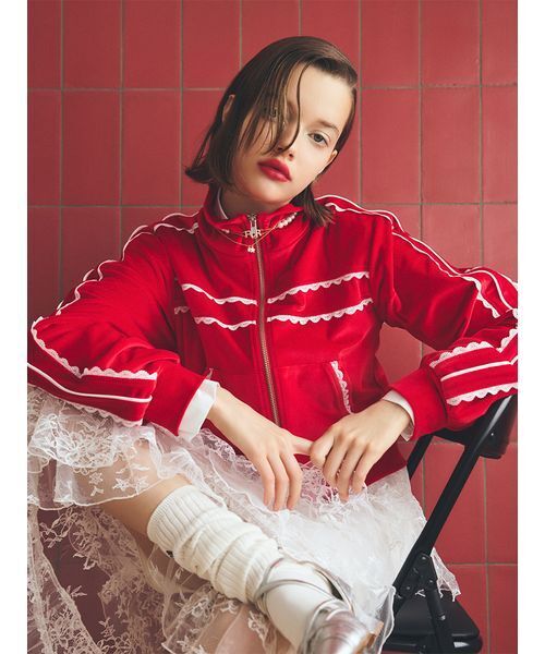 FURFUR（ファーファー）の「ティアードレーススカート（スカート・レディース・ライム/ホワイト/ブラック・F）」の6枚目の写真