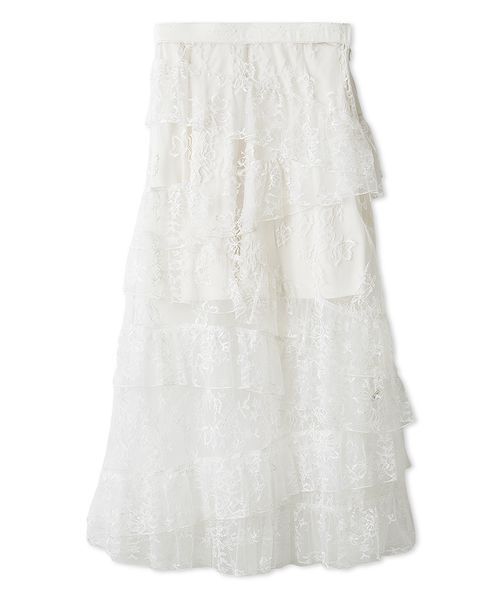 FURFUR（ファーファー）の「ティアードレーススカート（スカート・レディース・ライム/ホワイト/ブラック・F）」の18枚目の写真