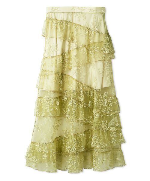 FURFUR（ファーファー）の「ティアードレーススカート（スカート・レディース・ライム/ホワイト/ブラック・F）」の20枚目の写真