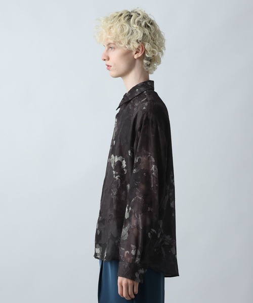 HARE（ハレ）の「フラワージャガードシアーシャツLS(HARE)（シャツ/ブラウス・メンズ・グリーン/ブラック/ホワイト・FREE）」の17枚目の写真