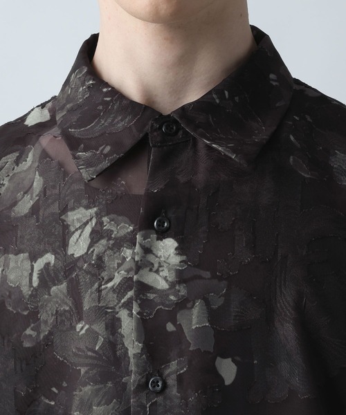 HARE（ハレ）の「フラワージャガードシアーシャツLS(HARE)（シャツ/ブラウス・メンズ・グリーン/ブラック/ホワイト・FREE）」の19枚目の写真