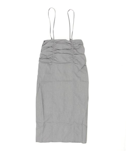 DIP IN CHOCOLATE(ディップインチョコレート)の「シャーリングキャミソールワンピース【DIP IN CHOCOLATE】(スカート・レディース・ライトグレー/ブラック/チャコールグレー・F)」の8枚目の写真