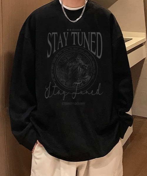 SHIBUYA Zy.(シブヤジー)の「ヴィンテージライクオーバーサイズスウェットシャツ(Tシャツ/カットソー・メンズ・ブラック/ネイビー/ベージュ/モカ/ライトグレー・L/M/XL)」の1枚目の写真