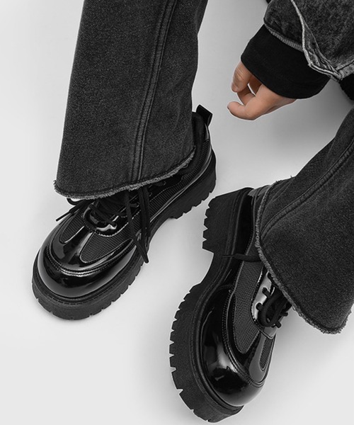 WESTBOY(ウエストボーイ)の「厚底 エナメルスニーカー WO25S13SH10【WB ORIGINALS】(スニーカー・メンズ・ブラック・42/41/44/43)」の6枚目の写真