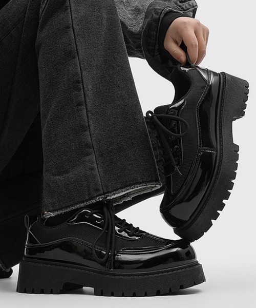 WESTBOY(ウエストボーイ)の「厚底 エナメルスニーカー WO25S13SH10【WB ORIGINALS】(スニーカー・メンズ・ブラック・42/41/44/43)」の7枚目の写真