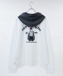 Red Cap Girl（レッドキャプガール）の「【a-r】〔RedCapGirl/レッドキャップガール〕バックイラスト シルキータッチ フルジップパーカー（パーカー・レディース）」