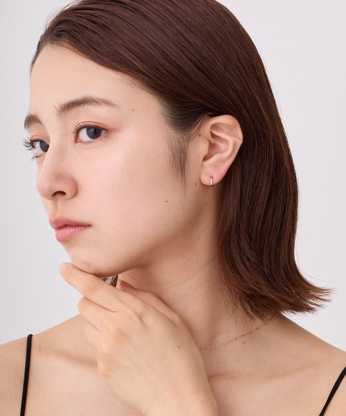 CALIN　STANDARD（カリンスタンダード）の「◆金属アレルギー対応◆◆made in japan◆【純金厚メッキ】　スリムビジュー　極小ミニマル　ループフィットイヤリング（イヤリング・レディース・ゴールド/ピンクゴールド/シルバー・FREE）」の7枚目の写真