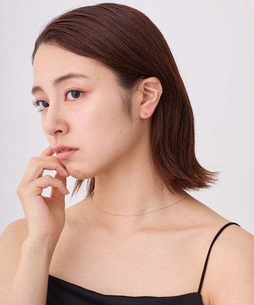 CALIN　STANDARD（カリンスタンダード）の「◆金属アレルギー対応◆◆made in japan◆【純金厚メッキ】　スリムビジュー　極小ミニマル　ループフィットイヤリング（イヤリング・レディース・ゴールド/ピンクゴールド/シルバー・FREE）」の9枚目の写真