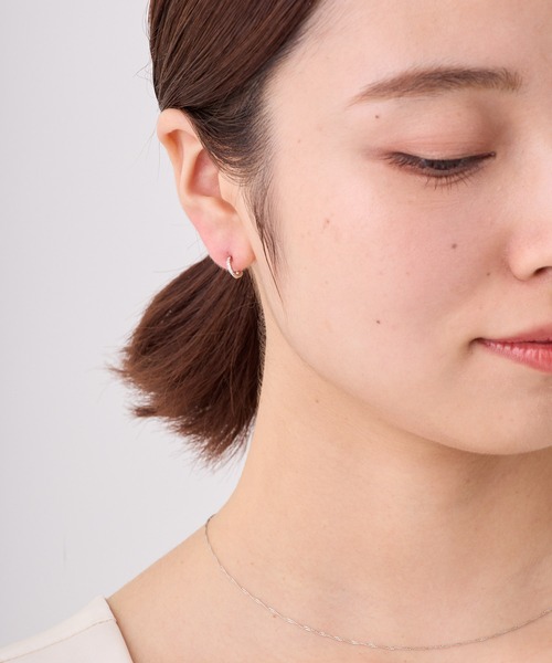 CALIN　STANDARD（カリンスタンダード）の「◆金属アレルギー対応◆◆made in japan◆【純金厚メッキ】　スリムビジュー　極小ミニマル　ループフィットイヤリング（イヤリング・レディース・ゴールド/ピンクゴールド/シルバー・FREE）」の11枚目の写真