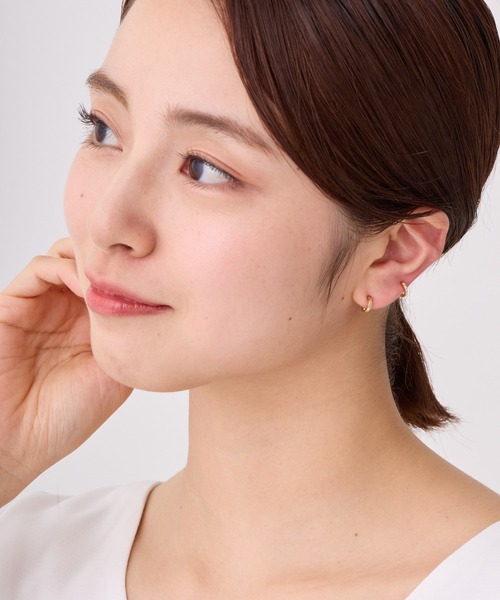 CALIN　STANDARD（カリンスタンダード）の「◆金属アレルギー対応◆◆made in japan◆【純金厚メッキ】　スリムビジュー　極小ミニマル　ループフィットイヤリング（イヤリング・レディース・ゴールド/ピンクゴールド/シルバー・FREE）」の14枚目の写真