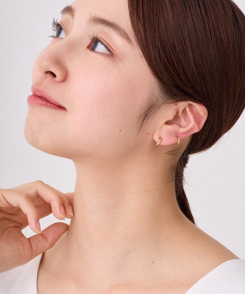 CALIN　STANDARD（カリンスタンダード）の「◆金属アレルギー対応◆◆made in japan◆【純金厚メッキ】　スリムビジュー　極小ミニマル　ループフィットイヤリング（イヤリング・レディース・ゴールド/ピンクゴールド/シルバー・FREE）」の15枚目の写真
