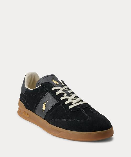 POLO RALPH LAUREN（ポロ ラルフ ローレン）の「Heritage Aera スエード スニーカー（スニーカー・メンズ・ブラック系1・10.5D/5D/6D/7D/7.5D/8D/8.5D/9D/9.5D/10D）」の2枚目の写真