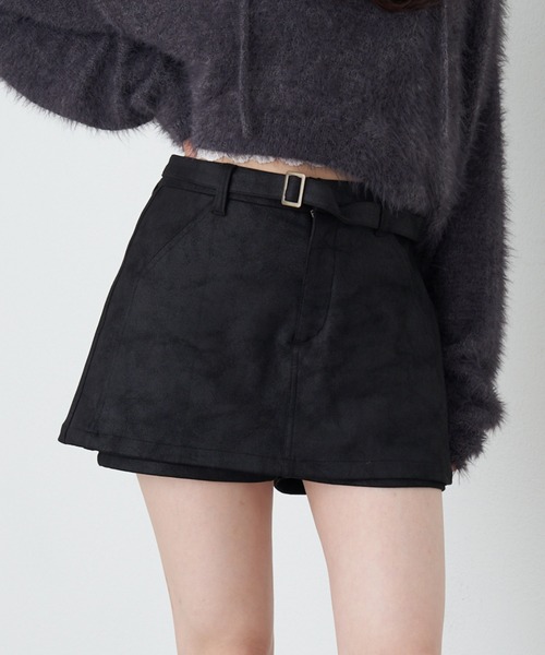 RAY CASSIN(レイカズン)の「ベルト付マイクロミニスカパン(スカート・レディース・ブラック系その他2/キャメル/ブラウン系その他2/ブラウン系その他3・FREE)」の2枚目の写真