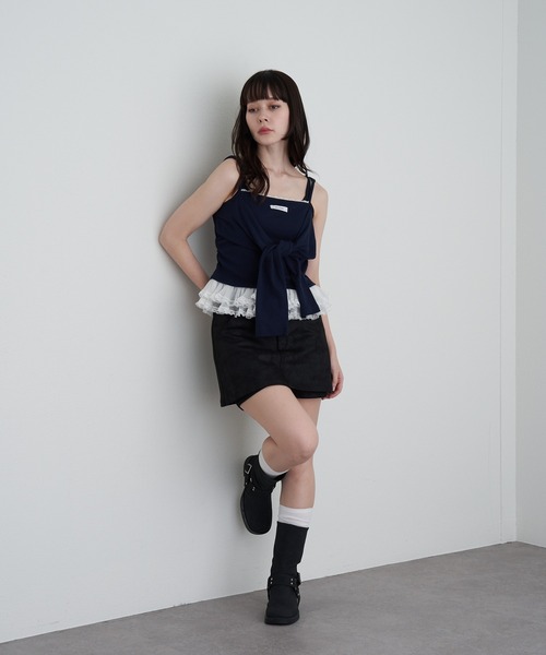 RAY CASSIN(レイカズン)の「ベルト付マイクロミニスカパン(スカート・レディース・ブラック系その他2/キャメル/ブラウン系その他2/ブラウン系その他3・FREE)」の8枚目の写真