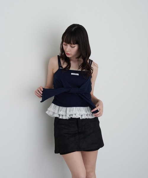 RAY CASSIN(レイカズン)の「ベルト付マイクロミニスカパン(スカート・レディース・ブラック系その他2/キャメル/ブラウン系その他2/ブラウン系その他3・FREE)」の9枚目の写真