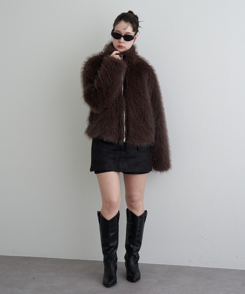 RAY CASSIN(レイカズン)の「ベルト付マイクロミニスカパン(スカート・レディース・ブラック系その他2/キャメル/ブラウン系その他2/ブラウン系その他3・FREE)」の15枚目の写真