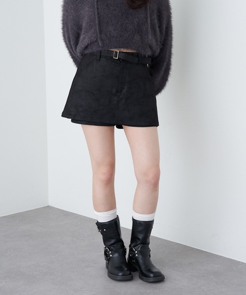 RAY CASSIN(レイカズン)の「ベルト付マイクロミニスカパン(スカート・レディース・ブラック系その他2/キャメル/ブラウン系その他2/ブラウン系その他3・FREE)」の16枚目の写真