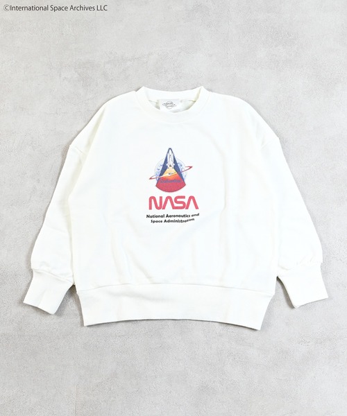 NASA（ナサ）の「【NASA】別注ワッペントレーナー/おとな（スウェット・レディース・オフホワイト/杢グレー・160cm/180cm）」の12枚目の写真