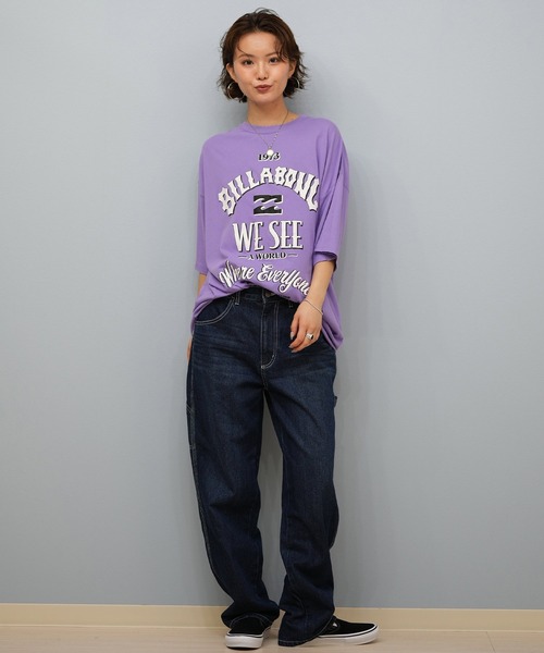 BILLABONG(ビラボン)の「BILLABONG/ビラボン Tシャツ アーチロゴ オーバーサイズ BF014-U01(Tシャツ/カットソー・レディース・アイボリー/スミクロ/パープル/コーラルピンク・L/M)」の18枚目の写真