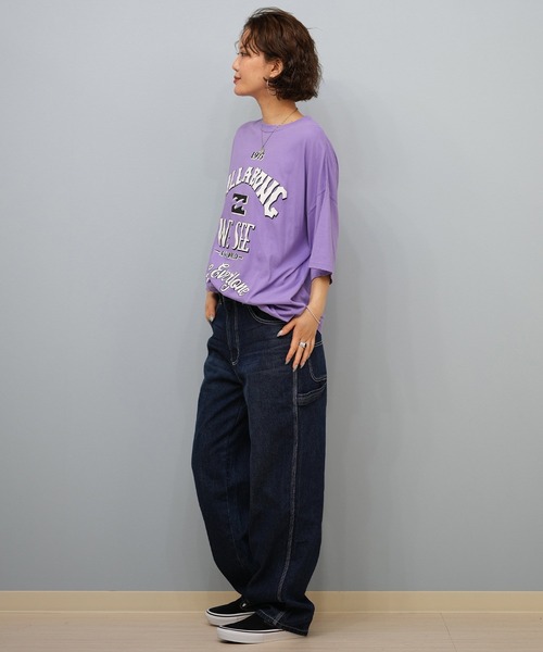 BILLABONG(ビラボン)の「BILLABONG/ビラボン Tシャツ アーチロゴ オーバーサイズ BF014-U01(Tシャツ/カットソー・レディース・アイボリー/スミクロ/パープル/コーラルピンク・L/M)」の20枚目の写真