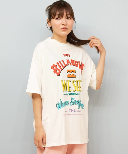 BILLABONG(ビラボン)の「BILLABONG/ビラボン Tシャツ アーチロゴ オーバーサイズ BF014-U01(Tシャツ/カットソー・レディース・アイボリー/スミクロ/パープル/コーラルピンク・L/M)」の6枚目の写真