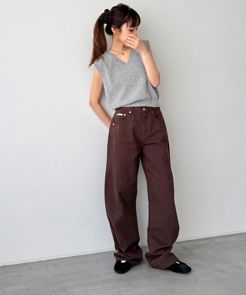 新品 キャナルジーン ピカデリー JULIETTEワンタックデニムパンツ 白 CANAL JEAN（キャナルジーン）の「【セットアップ対応