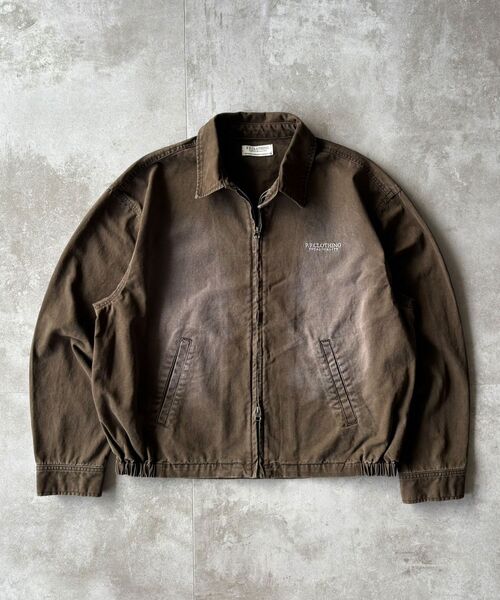 FFEIN（フェイン）の「【FFEIN（フェイン）】ヴィンテージライクワンポイント刺繡ブルゾン / 加工 ブルゾン ジャケット 刺繍 ダブルジップ（ブルゾン・メンズ・ネイビー/ブラック/ブラウン・LARGE/MEDIUM/SMALL）」の3枚目の写真