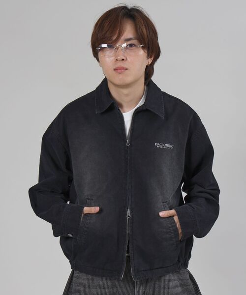 FFEIN（フェイン）の「【FFEIN（フェイン）】ヴィンテージライクワンポイント刺繡ブルゾン / 加工 ブルゾン ジャケット 刺繍 ダブルジップ（ブルゾン・メンズ・ネイビー/ブラック/ブラウン・LARGE/MEDIUM/SMALL）」の10枚目の写真