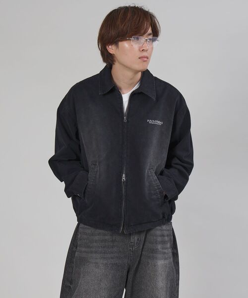 FFEIN（フェイン）の「【FFEIN（フェイン）】ヴィンテージライクワンポイント刺繡ブルゾン / 加工 ブルゾン ジャケット 刺繍 ダブルジップ（ブルゾン・メンズ・ネイビー/ブラック/ブラウン・LARGE/MEDIUM/SMALL）」の11枚目の写真