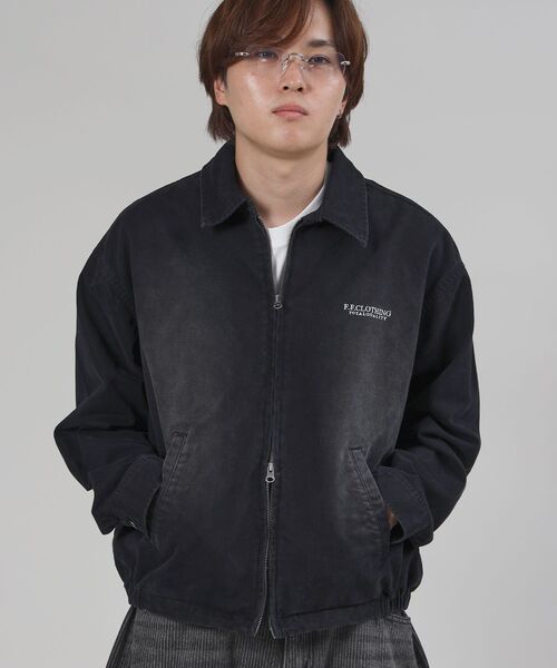 FFEIN（フェイン）の「【FFEIN（フェイン）】ヴィンテージライクワンポイント刺繡ブルゾン / 加工 ブルゾン ジャケット 刺繍 ダブルジップ（ブルゾン・メンズ・ネイビー/ブラック/ブラウン・LARGE/MEDIUM/SMALL）」の12枚目の写真