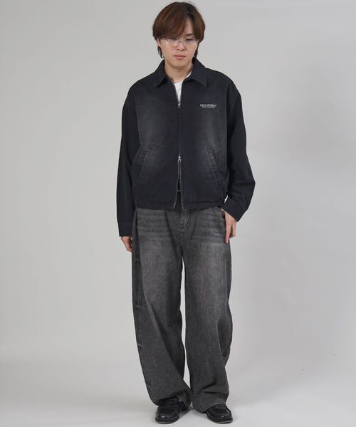 FFEIN（フェイン）の「【FFEIN（フェイン）】ヴィンテージライクワンポイント刺繡ブルゾン / 加工 ブルゾン ジャケット 刺繍 ダブルジップ（ブルゾン・メンズ・ネイビー/ブラック/ブラウン・LARGE/MEDIUM/SMALL）」の13枚目の写真