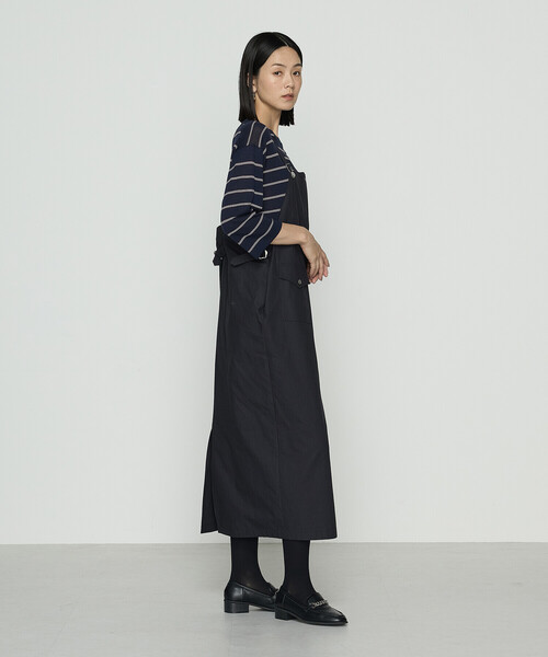 K.T KIYOKO TAKASE（キヨコタカセ）の「コットンクロス サロペットスカート（ジャンパースカート・レディース・ネイビー/チャコール・FREE）」の2枚目の写真