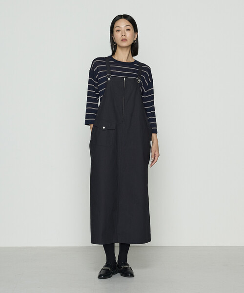 K.T KIYOKO TAKASE（キヨコタカセ）の「コットンクロス サロペットスカート（ジャンパースカート・レディース・ネイビー/チャコール・FREE）」の6枚目の写真