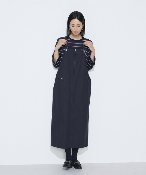 K.T KIYOKO TAKASE（キヨコタカセ）の「コットンクロス サロペットスカート（ジャンパースカート・レディース・ネイビー/チャコール・FREE）」の17枚目の写真