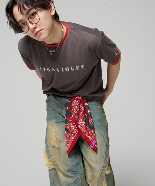 ALAND（エーランド）の「MASHIHO×ALAND／リンガーＴシャツ（Tシャツ/カットソー・レディース・アイボリー/グレー・SMALL/MEDIUM/LARGE）」の2枚目の写真