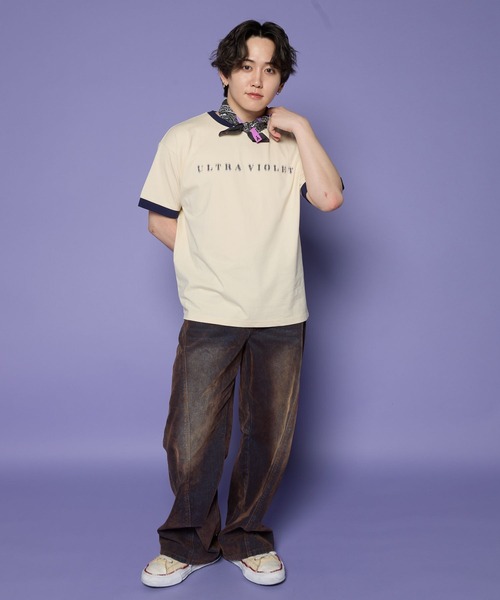 ALAND（エーランド）の「MASHIHO×ALAND／リンガーＴシャツ（Tシャツ/カットソー・レディース・アイボリー/グレー・SMALL/MEDIUM/LARGE）」の3枚目の写真
