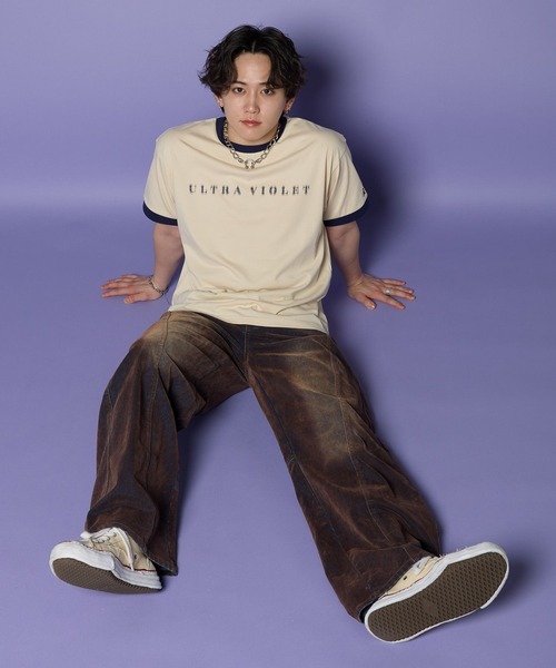 ALAND（エーランド）の「MASHIHO×ALAND／リンガーＴシャツ（Tシャツ/カットソー・レディース・アイボリー/グレー・SMALL/MEDIUM/LARGE）」の4枚目の写真