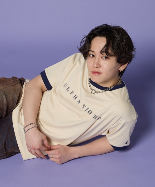 ALAND（エーランド）の「MASHIHO×ALAND／リンガーＴシャツ（Tシャツ/カットソー・レディース・アイボリー/グレー・SMALL/MEDIUM/LARGE）」の6枚目の写真