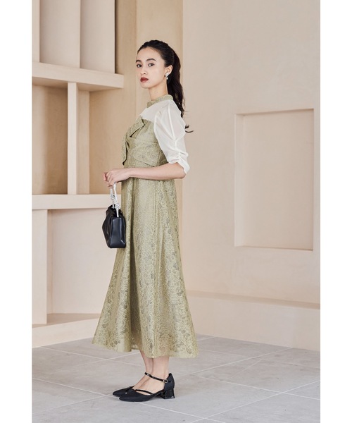 美品　ニアナ　オケージョンドレス　お呼ばれドレス ニアナ niana フラワーレースノットデザインドレス パーティードレス