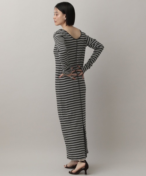 A part by(アパートバイ)の「【別注】millerボーダーワンピース(ワンピース・レディース・ブラック/ブラウン/レッド・FREE)」の5枚目の写真