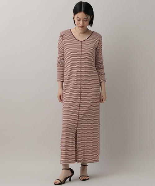 A part by(アパートバイ)の「【別注】millerボーダーワンピース(ワンピース・レディース・ブラック/ブラウン/レッド・FREE)」の7枚目の写真