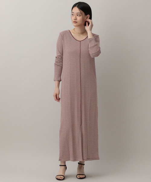 A part by(アパートバイ)の「【別注】millerボーダーワンピース(ワンピース・レディース・ブラック/ブラウン/レッド・FREE)」の8枚目の写真