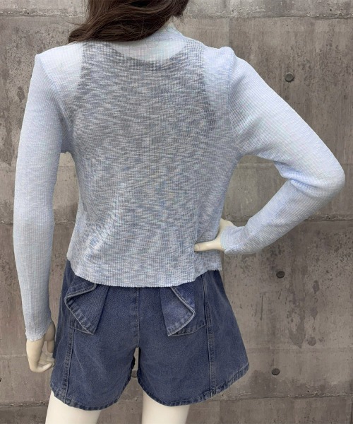 Miniministore(ミニミニストア)の「サマーニットカーディガン レースボウタイ(カーディガン/ボレロ・レディース・ライトブルー/ピンク/ライトグリーン/ブラック/ライトベージュ/ラベンダー/ホワイト・FREE)」の21枚目の写真