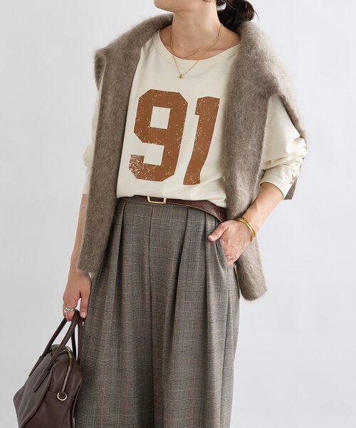 RIVE DROITE(リヴドロワ)の「【ロゴがキャッチー】Ninety-One ロンTee(Tシャツ/カットソー・レディース・アイボリー/サックスブルー/レッド・FREE)」の7枚目の写真